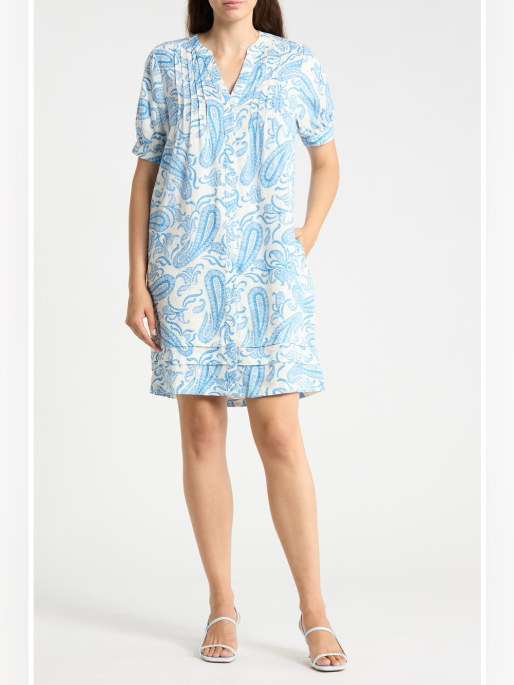 J. McLaughlin Paisley Bandana Gianna Linen Shirt Tunic Dress Size Small - Picture 9 of 10